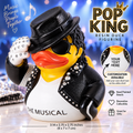 Hand Painted Pop King Inspired Resin Duck Figurine – Personalized Music Lover Collectible – Custom Text Shirt – Rhinestone Duck Decor