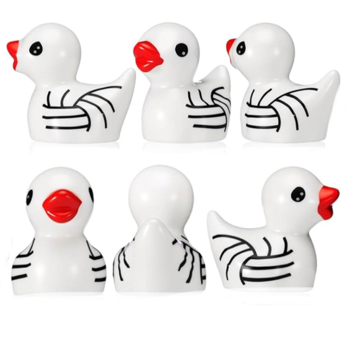Set of 6, White Volleyball Themed Mini Resin Ducks, Magnetic or Non-Magnetic, Optional Personalized Duck Hiding Tags