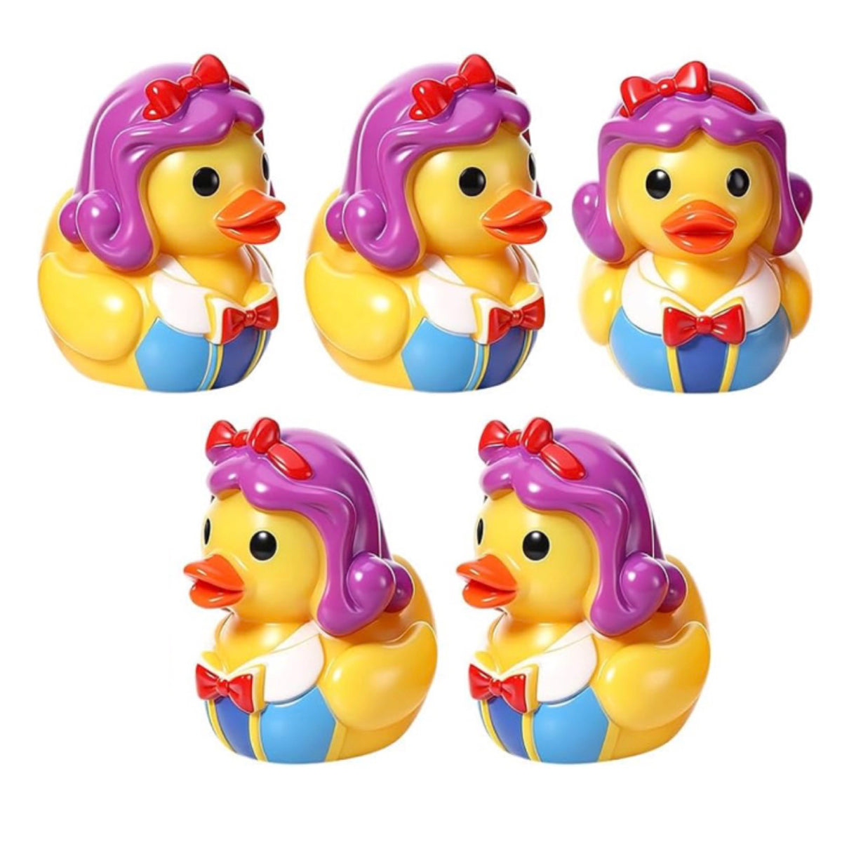 Set of 5, Fairytale Princess Themed Mini Resin Ducks, Magnetic or Non-Magnetic, Optional Personalized Duck Hiding Tags