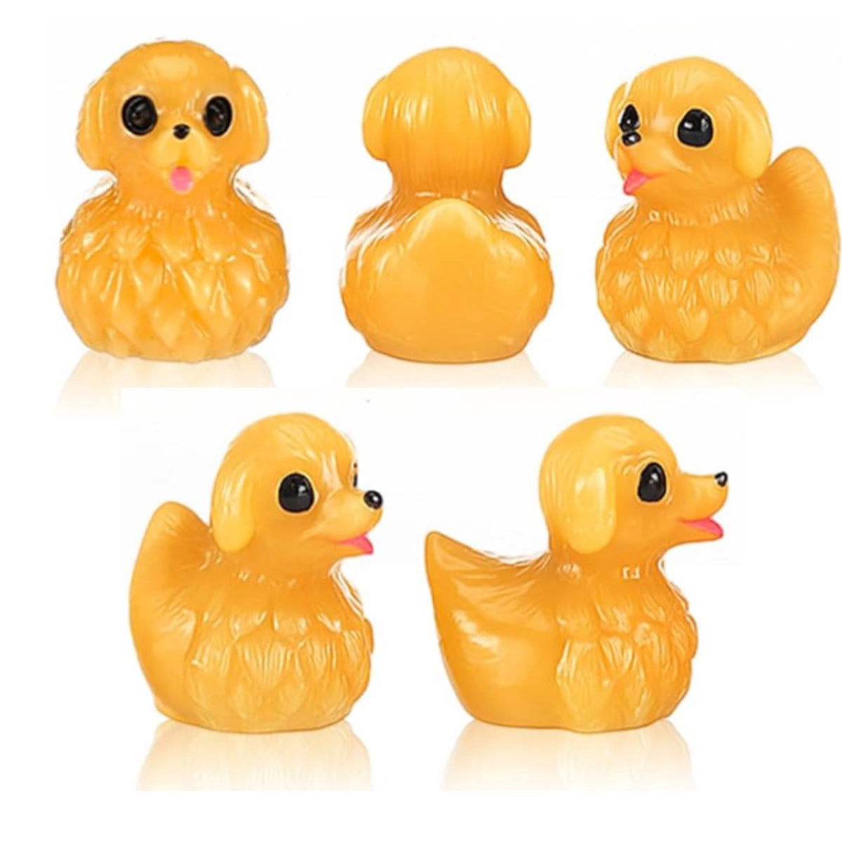 Set of 5, Golden Retriever Dog Themed Mini Resin Ducks, Magnetic or Non-Magnetic, Optional Personalized Duck Hiding Tags