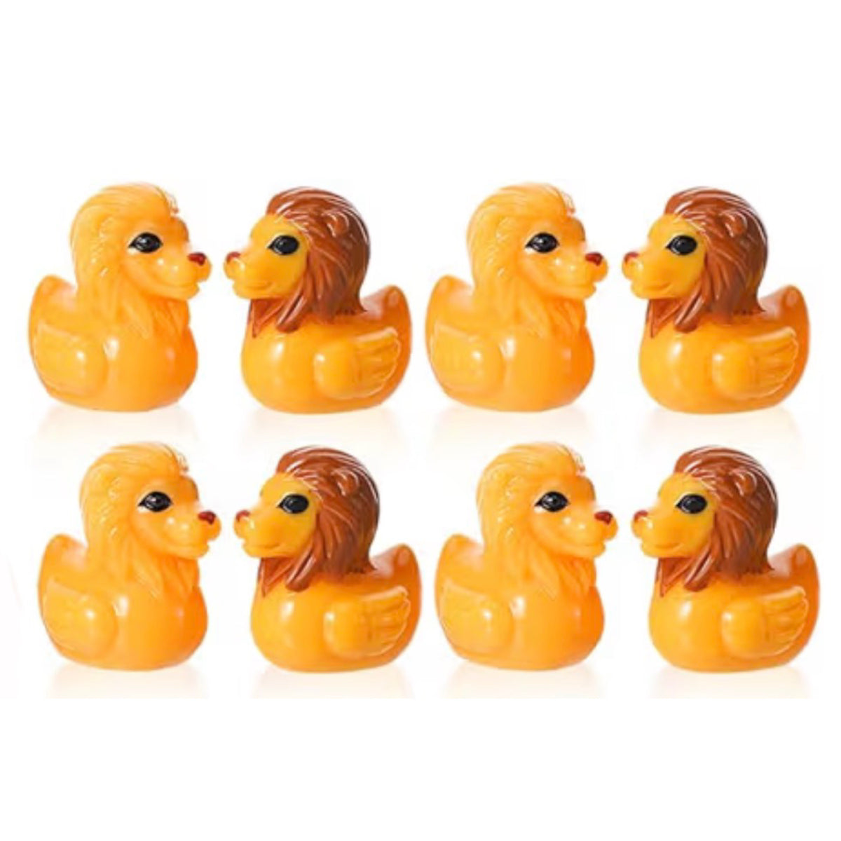 Set of 6, Lion Themed Mini Resin Ducks, Magnetic or Non-Magnetic, Optional Personalized Duck Hiding Tags