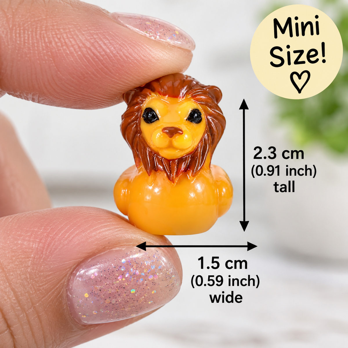 Set of 6, Lion Themed Mini Resin Ducks, Magnetic or Non-Magnetic, Optional Personalized Duck Hiding Tags