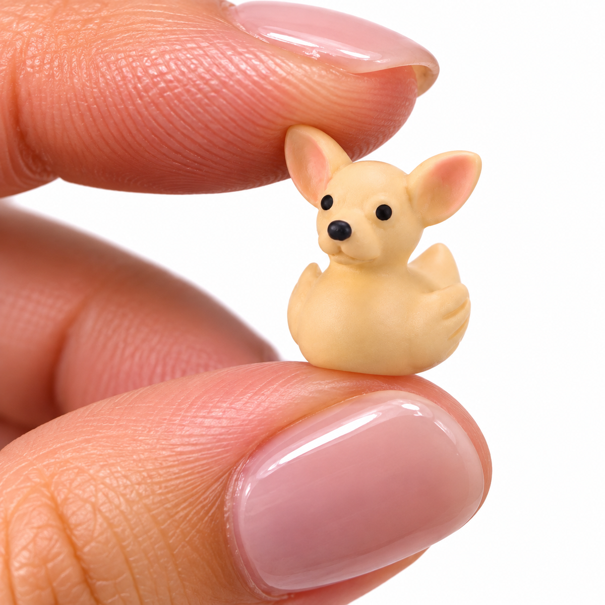 A0-Set of 5, Chihuahua Dog Themed Mini Resin Ducks, Magnetic or Non-Magnetic, Optional Personalized Duck Hiding Tags