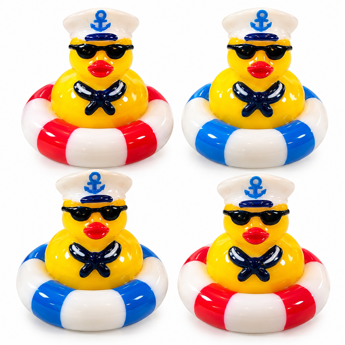Sailor Duck Magnet Set of 4, Handmade Mini Cruise Duck Magnets, Nautical Duck Gift, Cruise Lover Gift