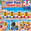 Sailor Duck Magnet Set of 4, Handmade Mini Cruise Duck Magnets, Nautical Duck Gift, Cruise Lover Gift
