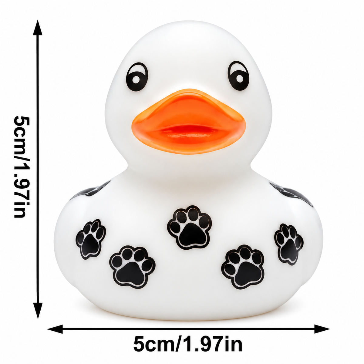 PAW PRINT Rubber Duck Gift Set of 5 | 2 Inch Ducks with Organza Bags & Ducked Cards | Ready to Gift & Hide | Duck Exchange Favors