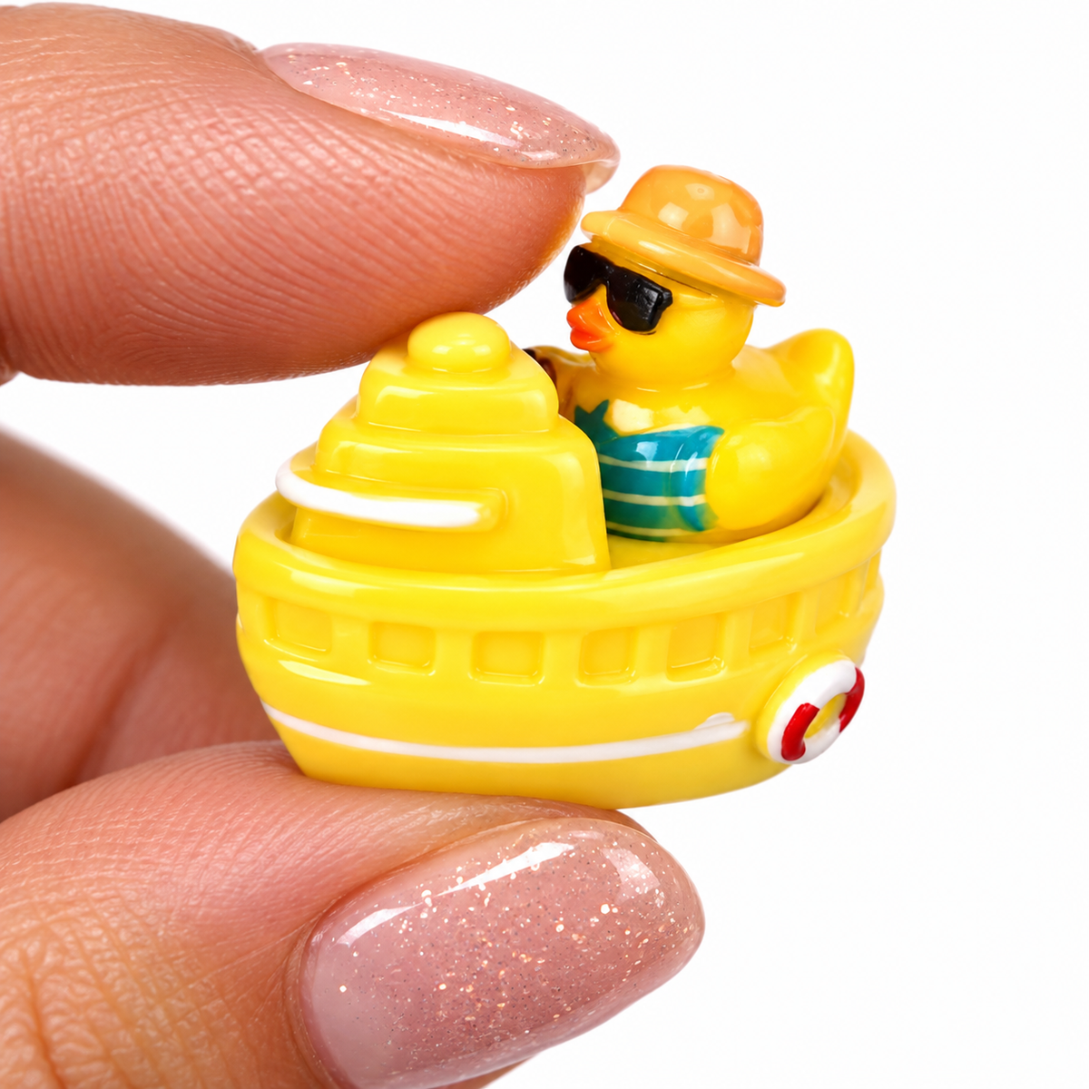 Set of 6, Colorful Fun Ship Themed Mini Resin Ducks, Magnetic or Non-Magnetic, Optional Personalized Duck Hiding Tags