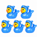Set of 5, Shark Costume Themed Mini Resin Ducks, Magnetic or Non-Magnetic, Optional Personalized Duck Hiding Tags