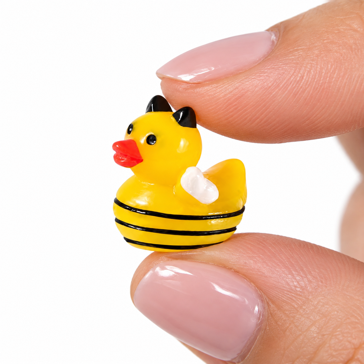 Set of 5, Honey Bee Themed Mini Resin Ducks, Magnetic or Non-Magnetic, Optional Personalized Duck Hiding Tags