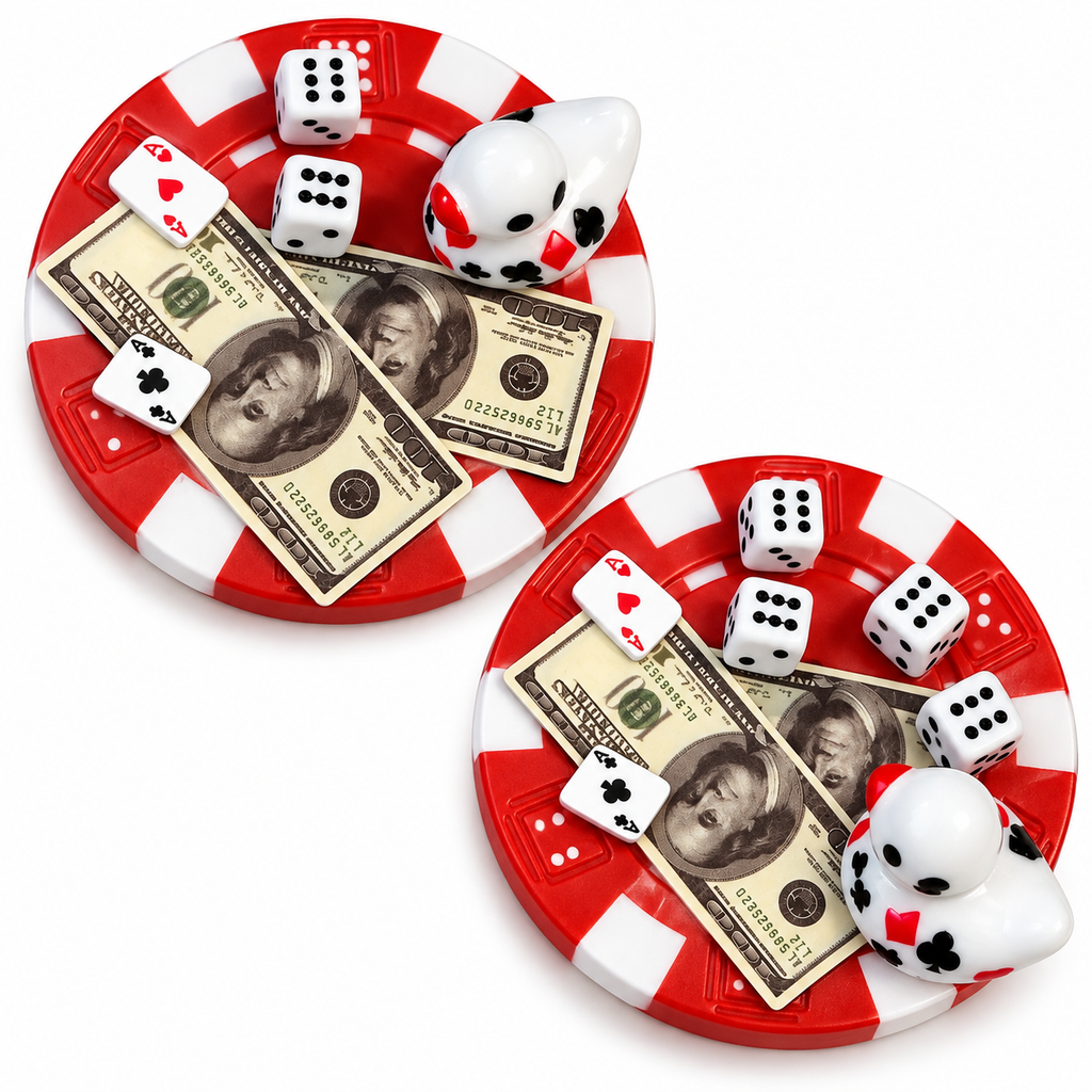 2pc Set Red & White Magnetic Mini Resin Duck Poker Chips, Casino Duck Magnets, Poker Night Decor, Mini Duck Collectible, Casino Lover Gift