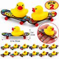 Set of 2 Mini Duck Skateboards, Handmade Rolling Rubber Duck Skateboard, Duck Collectible, Miniature Duck Gift, Random Design