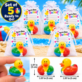BEACH BALL Rubber Duck Gift Set of 5 | 2 Inch Ducks with Organza Bags & Ducked Cards | Ready to Gift & Hide | Duck Exchange Favors