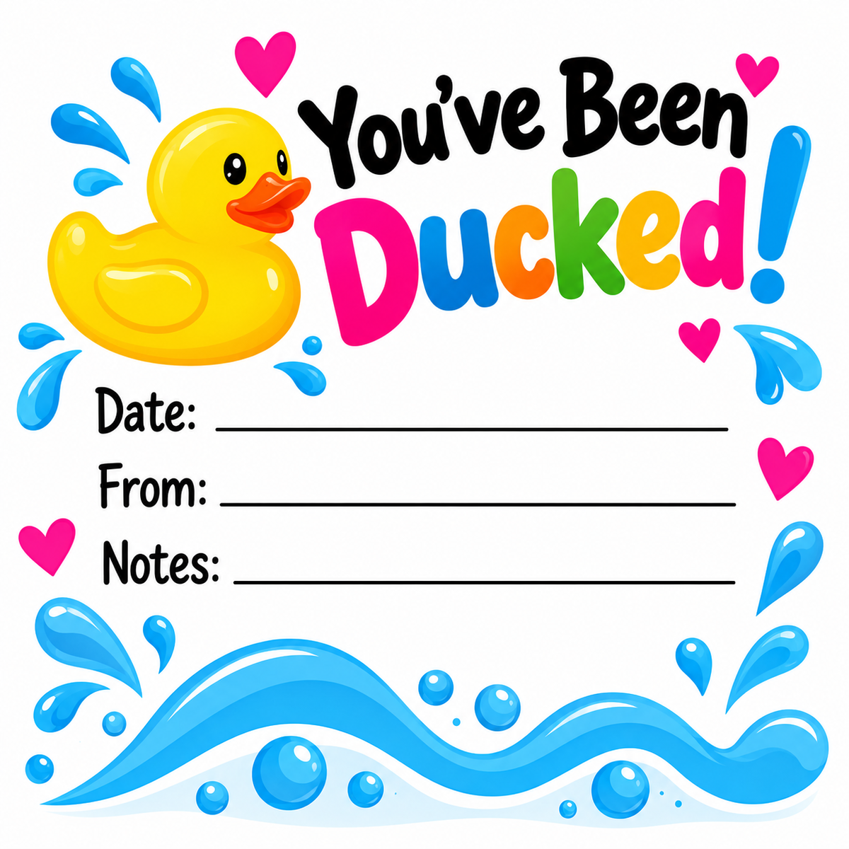 “Whatever” Pink Yellow Rubber Duck Gift Set of 6 | 2 Inch Ducks with Organza Bags & Ducked Cards | Ready to Gift & Hide | Duck Exchange Favors