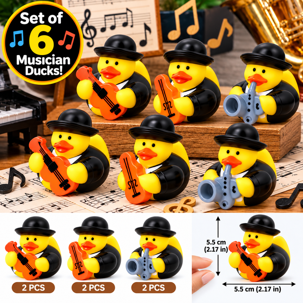 MARIACHI Rubber Duck Gift Set of 6 | 2 Inch Ducks with Organza Bags & Ducked Cards | Ready to Gift & Hide | Duck Exchange Favors