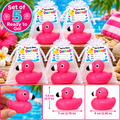 FLAMINGO Rubber Duck Gift Set of 5 | 2 Inch Ducks with Organza Bags & Ducked Cards | Ready to Gift & Hide | Duck Exchange Favors