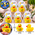 Middle Finger w/ Quote Rubber Duck Gift Set of 5 | 2 Inch Ducks with Organza Bags & Ducked Cards | Ready to Gift & Hide | Duck Exchange Favors
