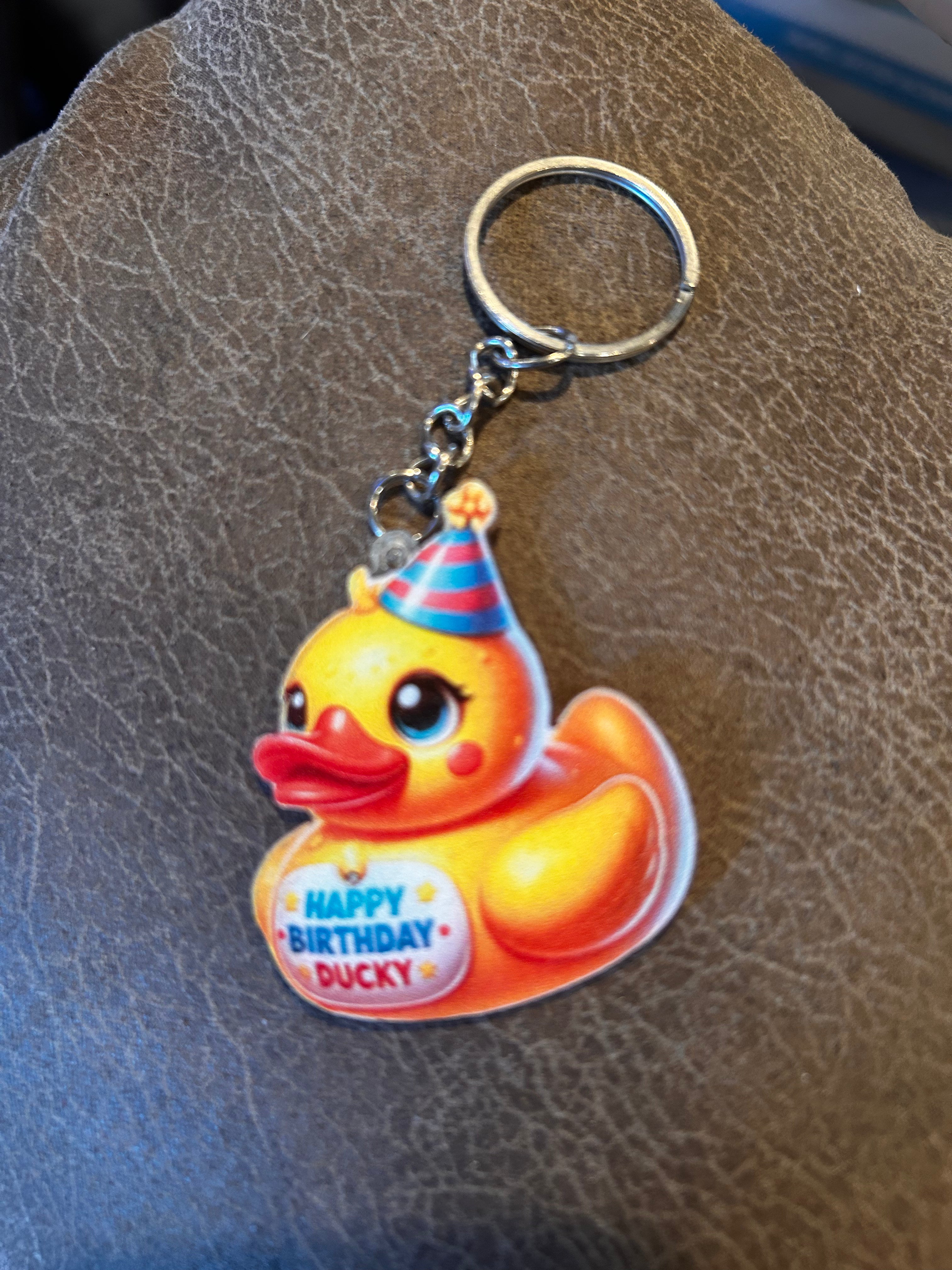 Birthday Duck Keychain Gift Set, Happy Birthday Ducky Keychain, Duck Lover Birthday Gift, Party Favor, Gift Bag With Card