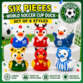 Mini Resin Ducks – Soccer World Cup Duck Set of 6, Sports Theme Tiny Resin Duck Figurines, Football Party Favors, Collectible Mini Ducks, Team Gifts, Cake Toppers, Fairy Garden Decor