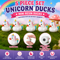 Customize with or Without Magnets – 5 Piece Mini Resin Unicorn Ducks Set, Unicorn Duck Figurines, Fairy Garden Miniatures, Cute Desk Decor, Party Favors, Cruise Ducks, Collectible Gifts