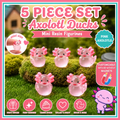 5 Piece Mini Resin Axolotl Ducks, Pink Axolotl Duck Figurines, Glow in the Dark Tiny Resin Ducks, Fairy Garden Decor, Party Favors, With or Without Magnets