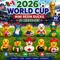 Customize With or Without Decorative Magnets • 2026 World Cup Soccer Mini Resin Duck Figurines • Set of 10 International Sports Collectible Ducks • Cruise Duck Hiding • Jeep Ducking • Party Favors
