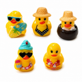 Set of 5, Vacation Time Fun Themed Mini Resin Ducks, Magnetic or Non-Magnetic, Optional Personalized Duck Hiding Tags