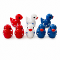 Set of 8, Patriotic Stars Themed Mini Resin Ducks, Magnetic or Non-Magnetic, Optional Personalized Duck Hiding Tags