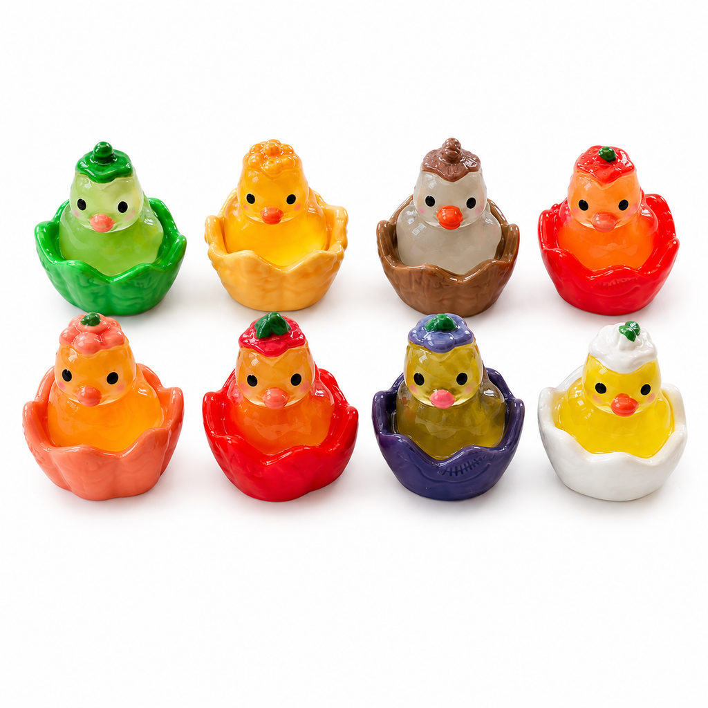 Set of 8, Fruit Themed Mini Resin Ducks, Magnetic or Non-Magnetic, Optional Personalized Duck Hiding Tags