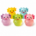 Set of 5, Glow-in-the-Dark Colorful Axolotl Themed Mini Resin Ducks, Magnetic or Non-Magnetic, Optional Personalized Duck Hiding Tags