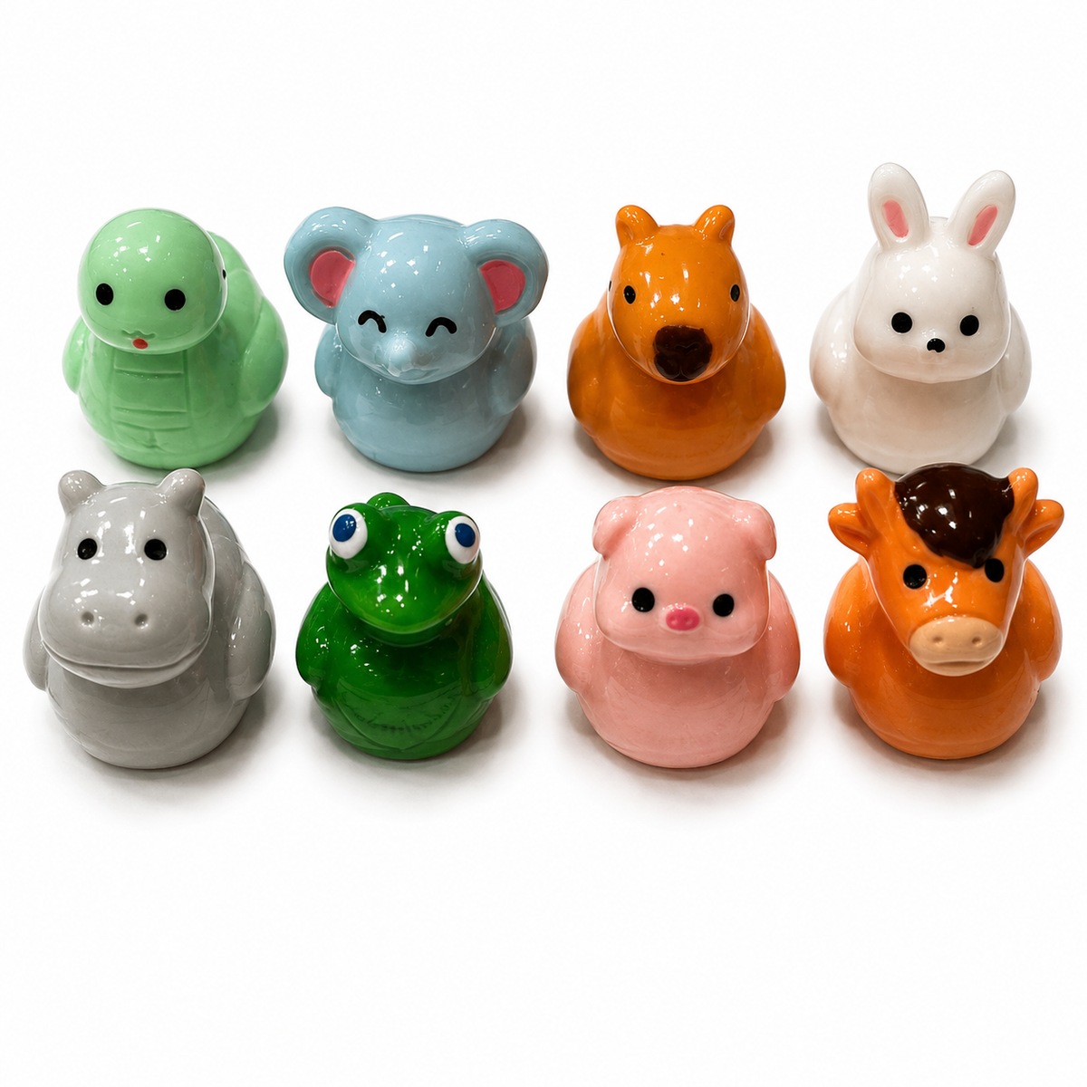 Set of 8, Mixed Animal (Set 3) Themed Mini Resin Ducks, Magnetic or Non-Magnetic, Optional Personalized Duck Hiding Tags