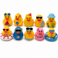 Set of 10, Beach Summer Vacation Themed Mini Resin Ducks, Magnetic or Non-Magnetic, Optional Personalized Duck Hiding Tags