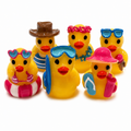 Set of 6, Vacation Time Fun Themed Mini Resin Ducks, Magnetic or Non-Magnetic, Optional Personalized Duck Hiding Tags