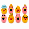 Set of 8, Glow-in-the-Dark Flamingos and Ducks Themed Mini Resin Ducks, Magnetic or Non-Magnetic, Optional Personalized Duck Hiding Tags