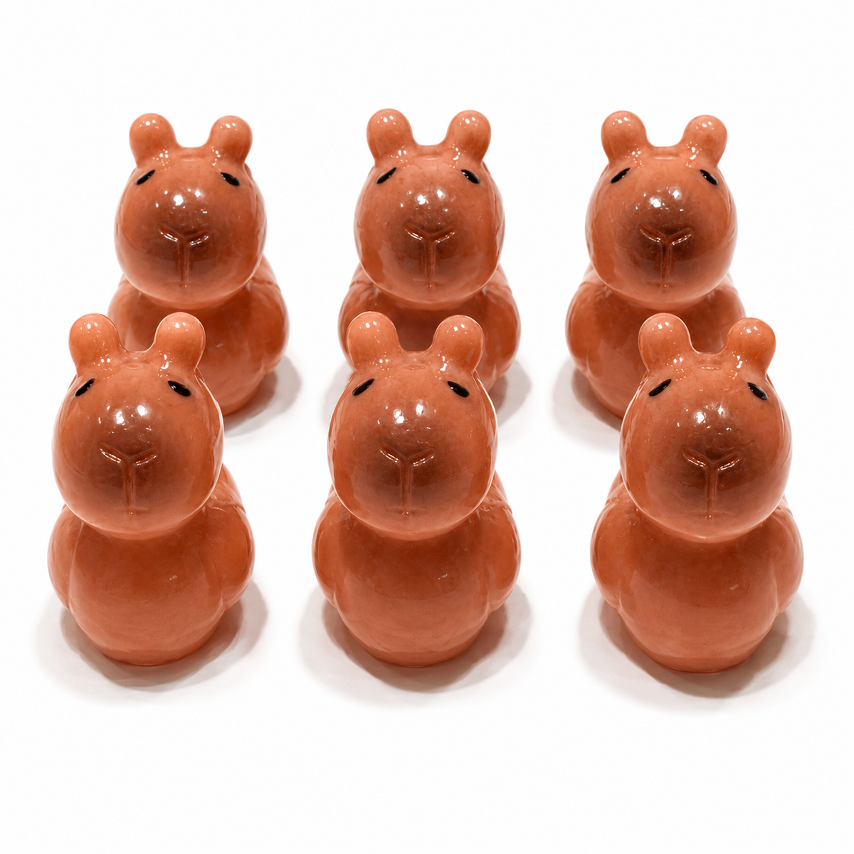 Set of 6, Capybara Themed Mini Resin Ducks, Magnetic or Non-Magnetic, Optional Personalized Duck Hiding Tags