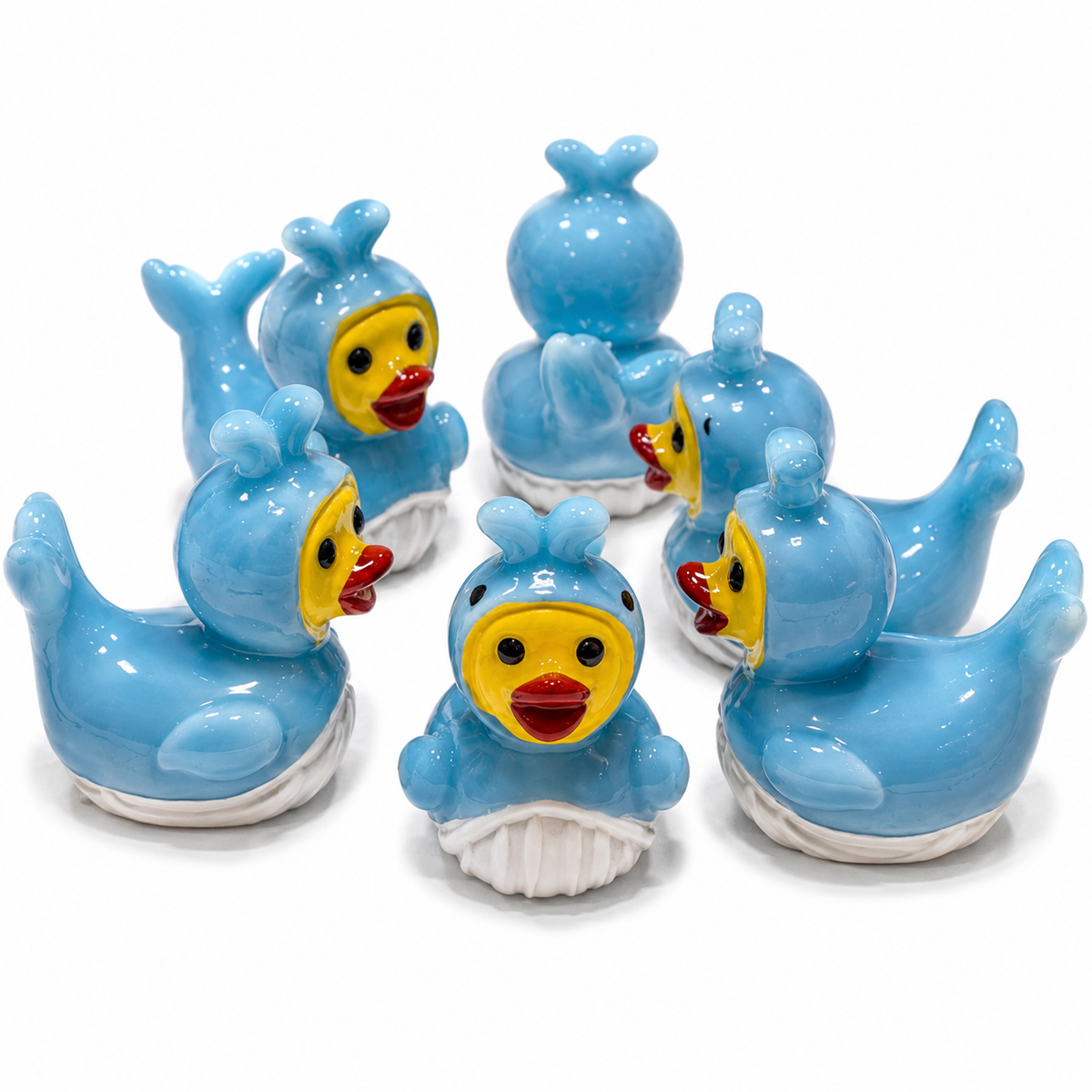 Set of 5, Whale Themed Mini Resin Ducks, Magnetic or Non-Magnetic, Optional Personalized Duck Hiding Tags