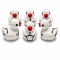 Set of 6, Soccer Ball Themed Mini Resin Ducks, Magnetic or Non-Magnetic, Optional Personalized Duck Hiding Tags