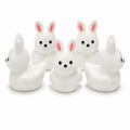 Set of 5, Bunny Rabbit Themed Mini Resin Ducks, Magnetic or Non-Magnetic, Optional Personalized Duck Hiding Tags