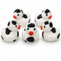 Set of 5, Cow Print Themed Mini Resin Ducks, Magnetic or Non-Magnetic, Optional Personalized Duck Hiding Tags