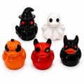 Set of 5, Spooky Halloween (Set 2) Themed Mini Resin Ducks, Magnetic or Non-Magnetic, Optional Personalized D