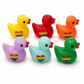 Set of 6, Colorful Rainbow Themed Mini Resin Ducks, Magnetic or Non-Magnetic, Optional Personalized Duck Hiding Tags