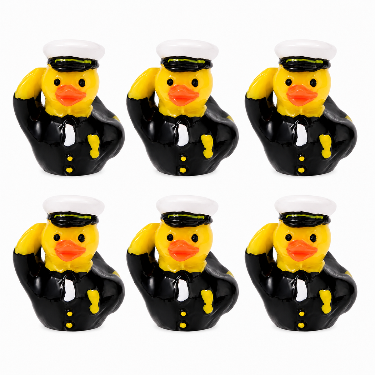 Set of 6, Trooper Marine Corps Military Themed Mini Resin Ducks, Magnetic or Non-Magnetic, Optional Personalized Duck Hiding Tags