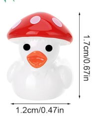 Set of 8, Forest Mushroom Themed Mini Resin Ducks, Magnetic or Non-Magnetic, Optional Personalized Duck Hiding Tags