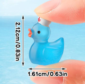 Set of 8, Glow-in-the-Dark Nurse Themed Mini Resin Ducks, Magnetic or Non-Magnetic, Optional Personalized Duck Hiding Tags
