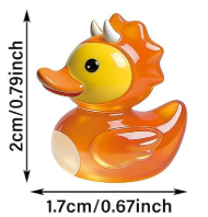 Set of 5, Glow-in-the-Dark Dinosaur Themed Mini Resin Ducks, Magnetic or Non-Magnetic, Optional Personalized Duck Hiding Tags