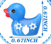 Set of 6, Hanukkah Jewish Themed Mini Resin Ducks, Magnetic or Non-Magnetic, Optional Personalized Duck Hiding Tags