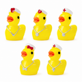 Set of 5, Yellow Nurse Themed Mini Resin Ducks, Magnetic or Non-Magnetic, Optional Personalized Duck Hiding Tags
