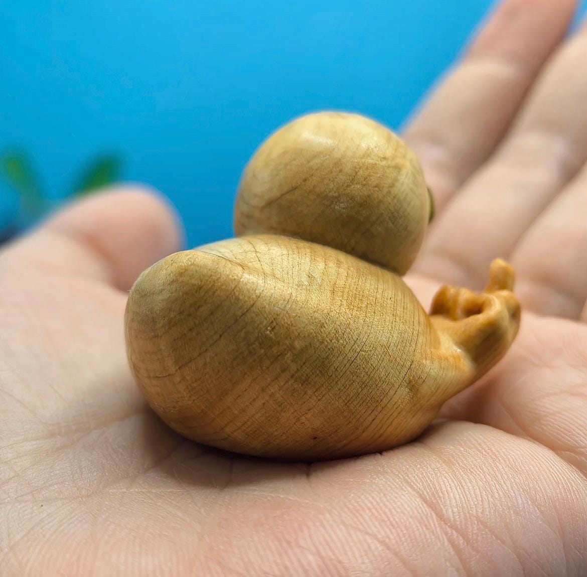 Wooden middle finger duck funny desk decor handmade duck figurine cute rude gift office shelf decor