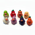 Set of 8, Vegetable Themed Mini Resin Ducks, Magnetic or Non-Magnetic, Optional Personalized Duck Hiding Tags