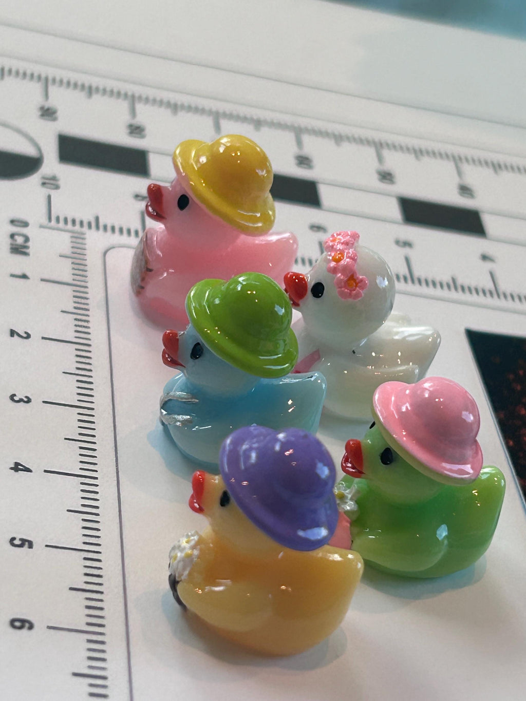 Set of 5, Spring Gardening Themed Mini Resin Ducks, Magnetic or Non-Magnetic, Optional Personalized Duck Hiding Tags