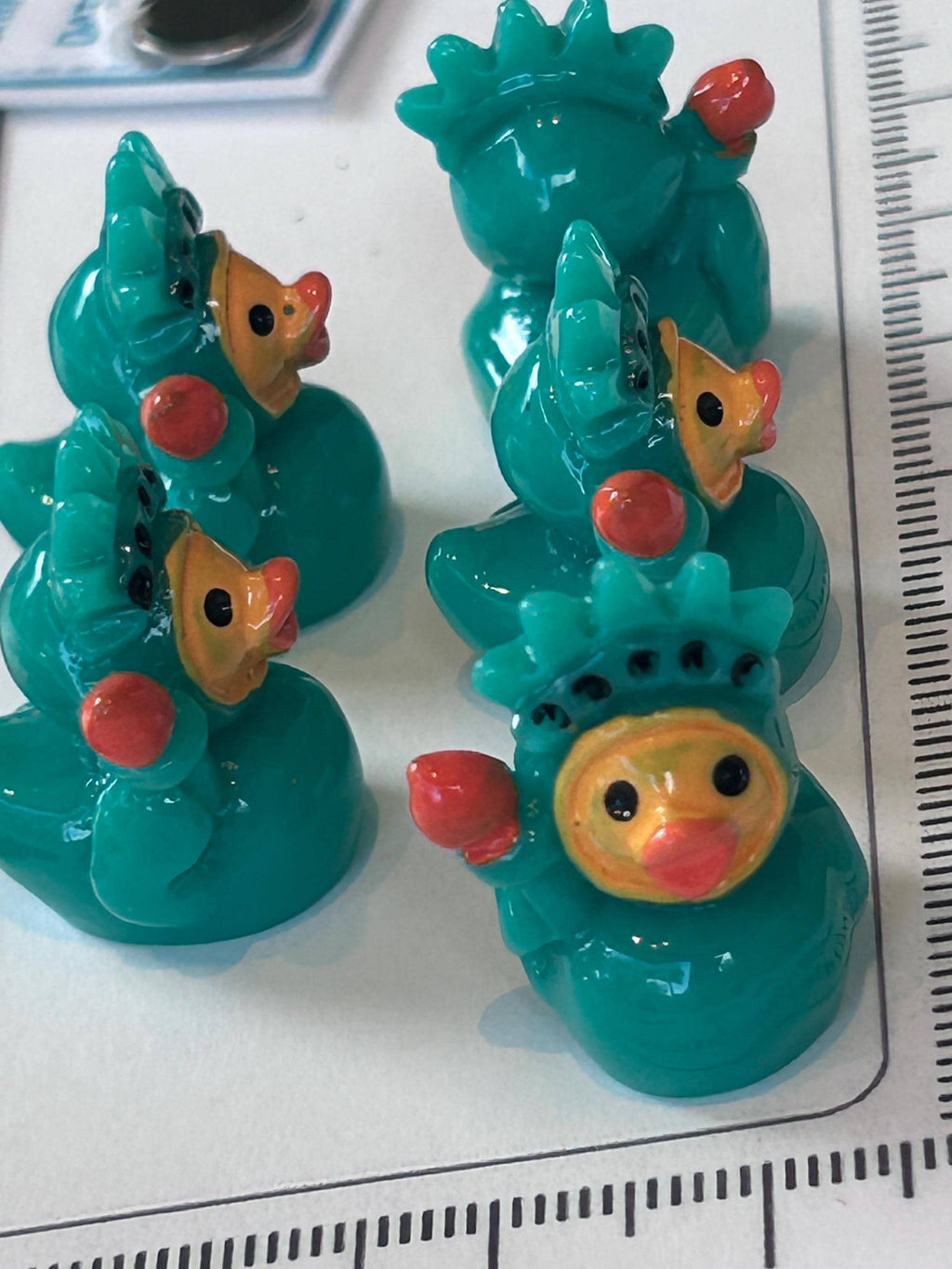 Set of 5, Statue of Liberty Themed Mini Resin Ducks, Magnetic or Non-Magnetic, Optional Personalized Duck Hiding Tags